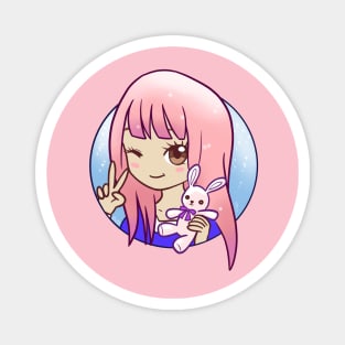 Pink Haired girl - Megan/Leah/LD Lizzie Cutie girl Magnet